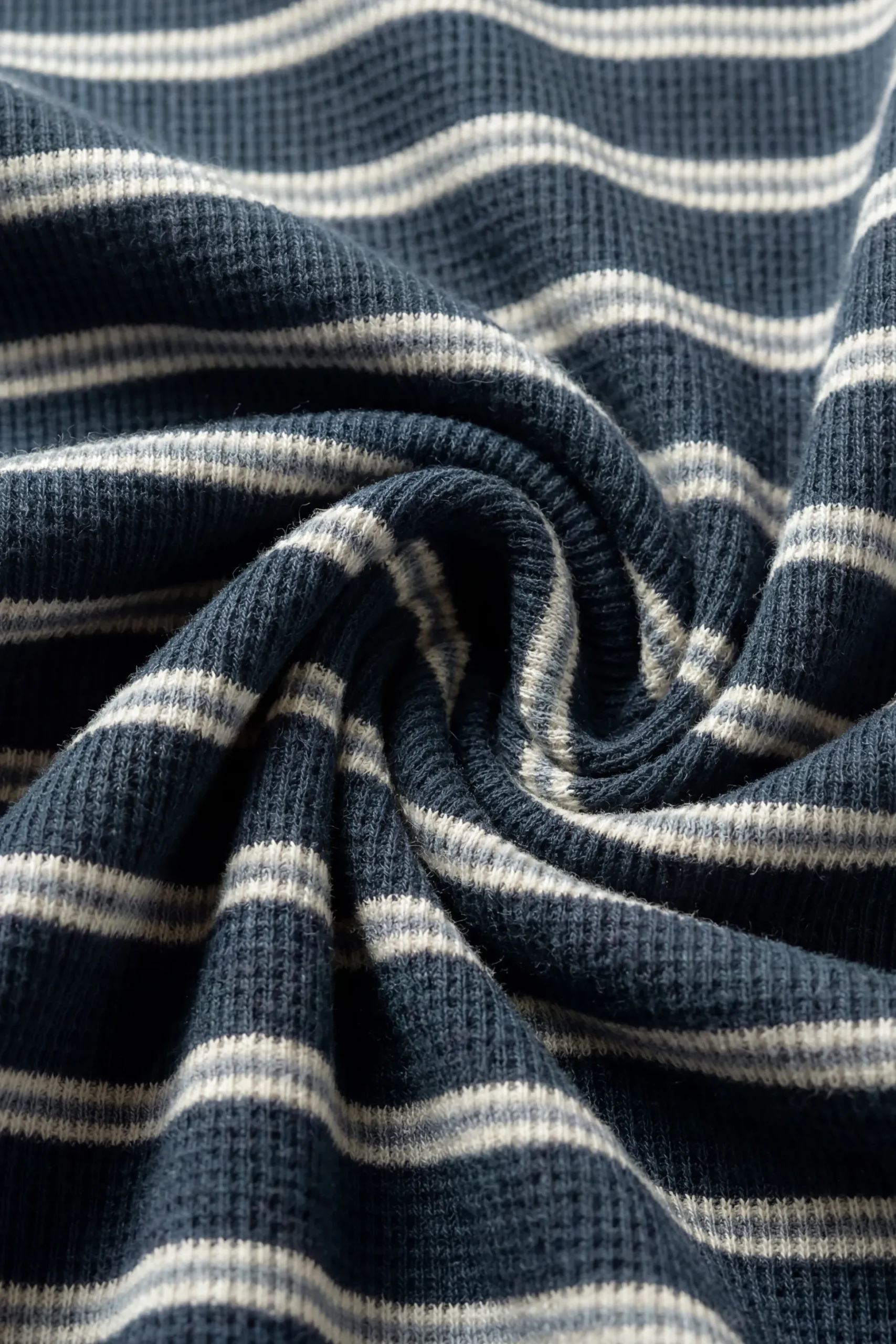 Organic Cotton Waffle Leith Long Sleeve Top - Dreamer Stripe Captain