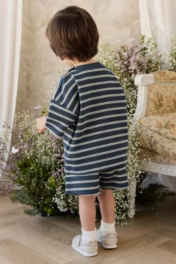 Organic Cotton Waffle Leith Short - Dreamer Stripe Captain