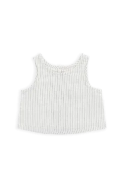 Organic Cotton Winslow Top-Mini Pinstripe Parchment / Dawn