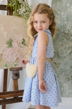 Organic Cotton Wisteria Dress - Mon Amour Stripe Indigo