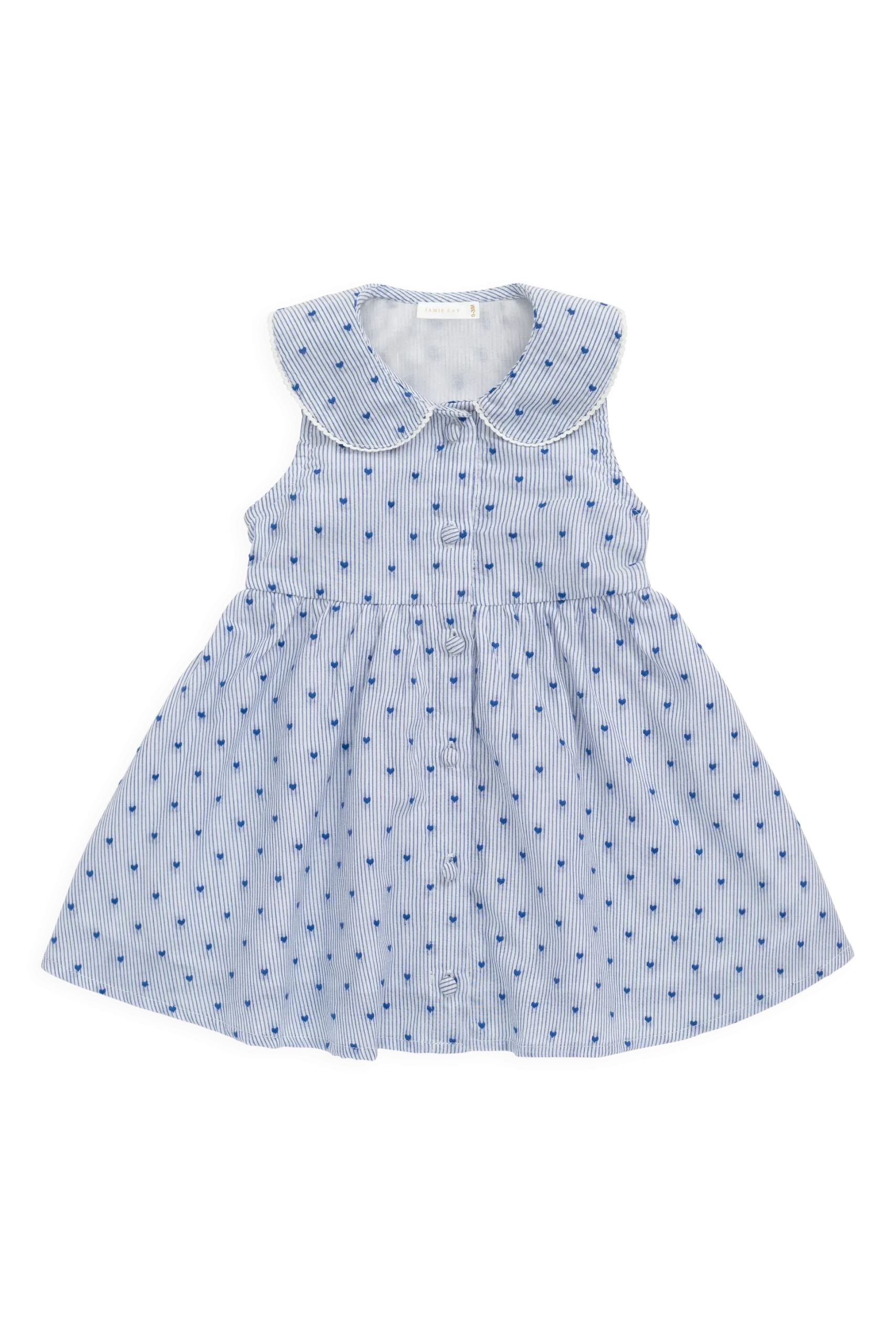 Organic Cotton Wisteria Dress - Mon Amour Stripe Indigo