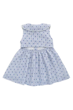 Organic Cotton Wisteria Dress - Mon Amour Stripe Indigo
