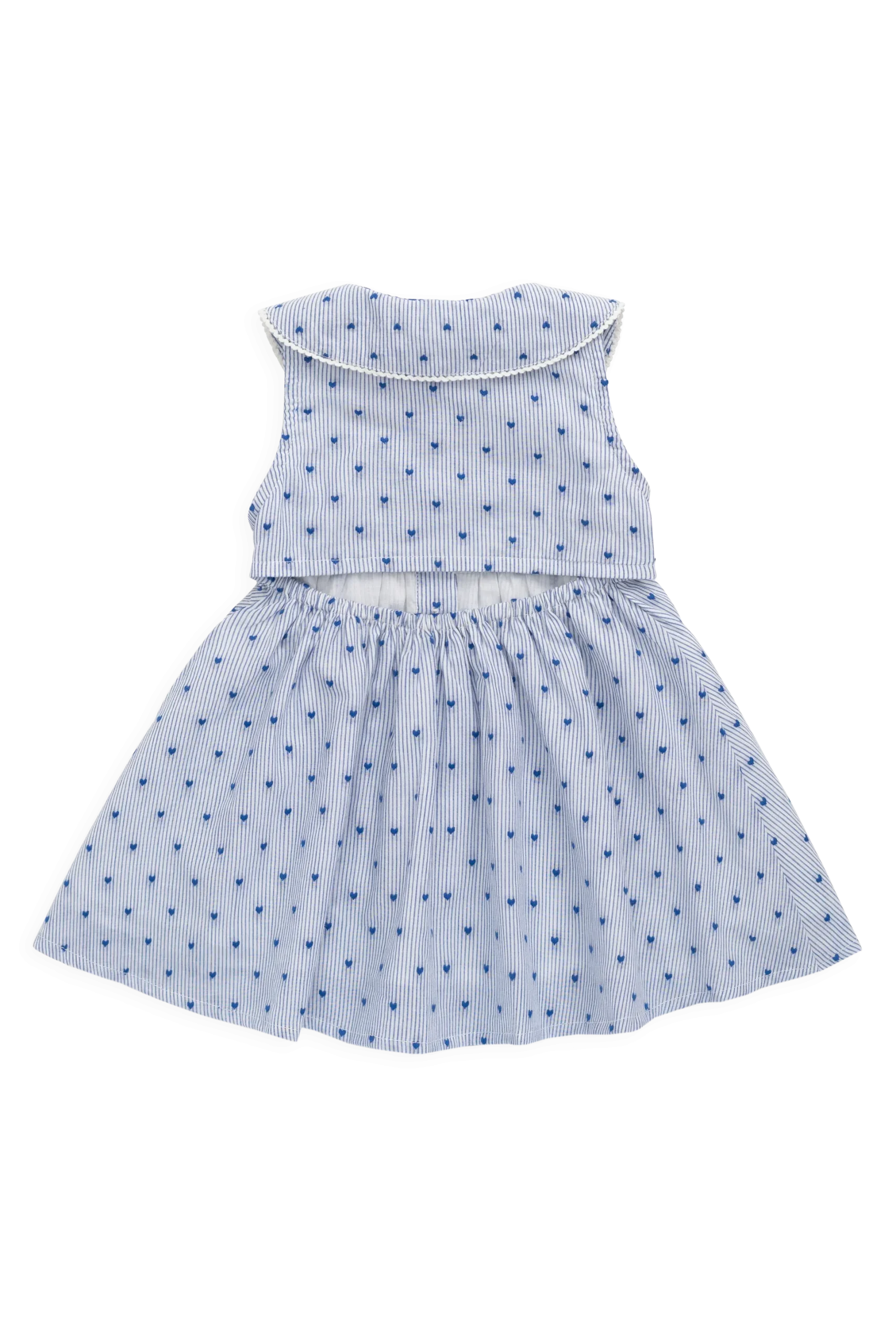 Organic Cotton Wisteria Dress - Mon Amour Stripe Indigo
