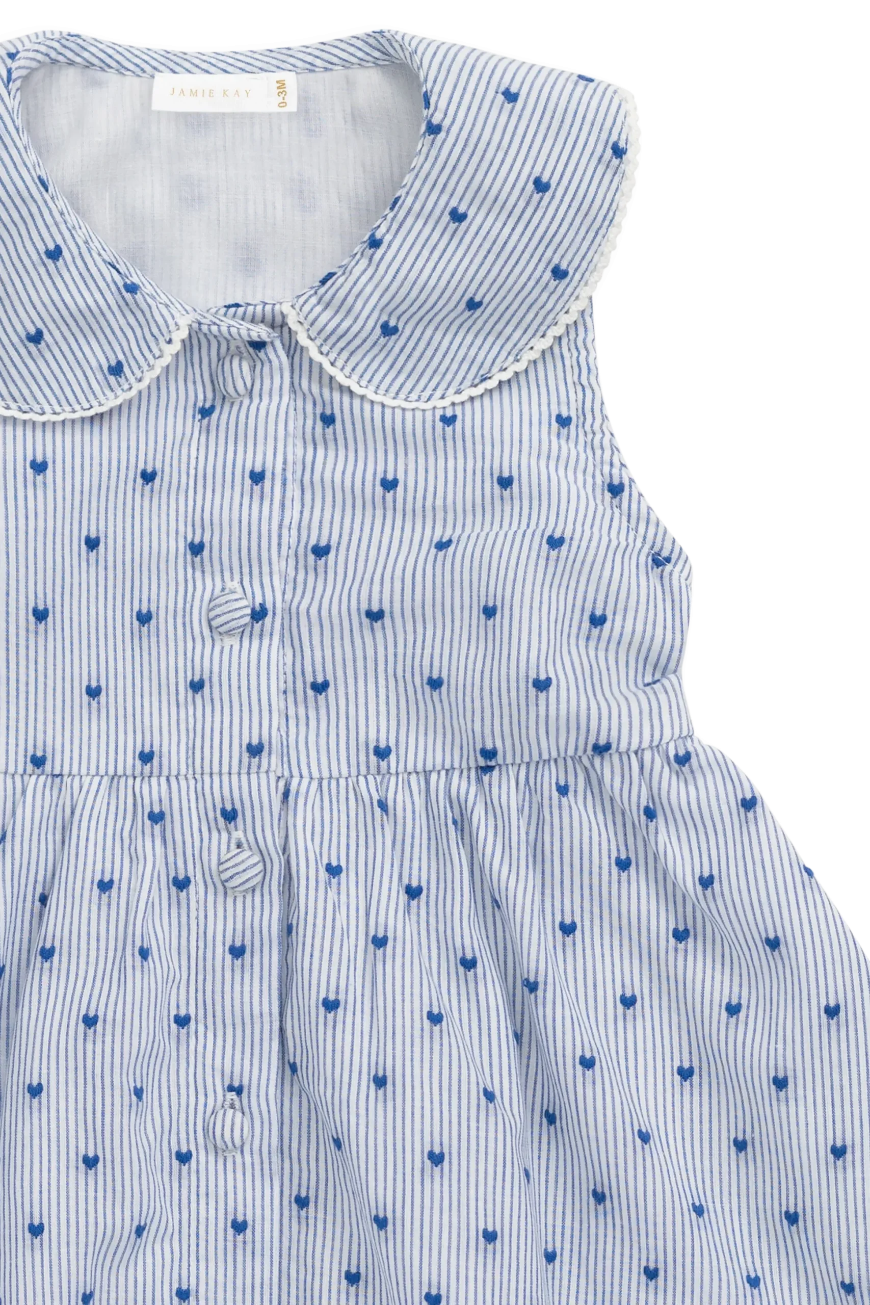 Organic Cotton Wisteria Dress - Mon Amour Stripe Indigo