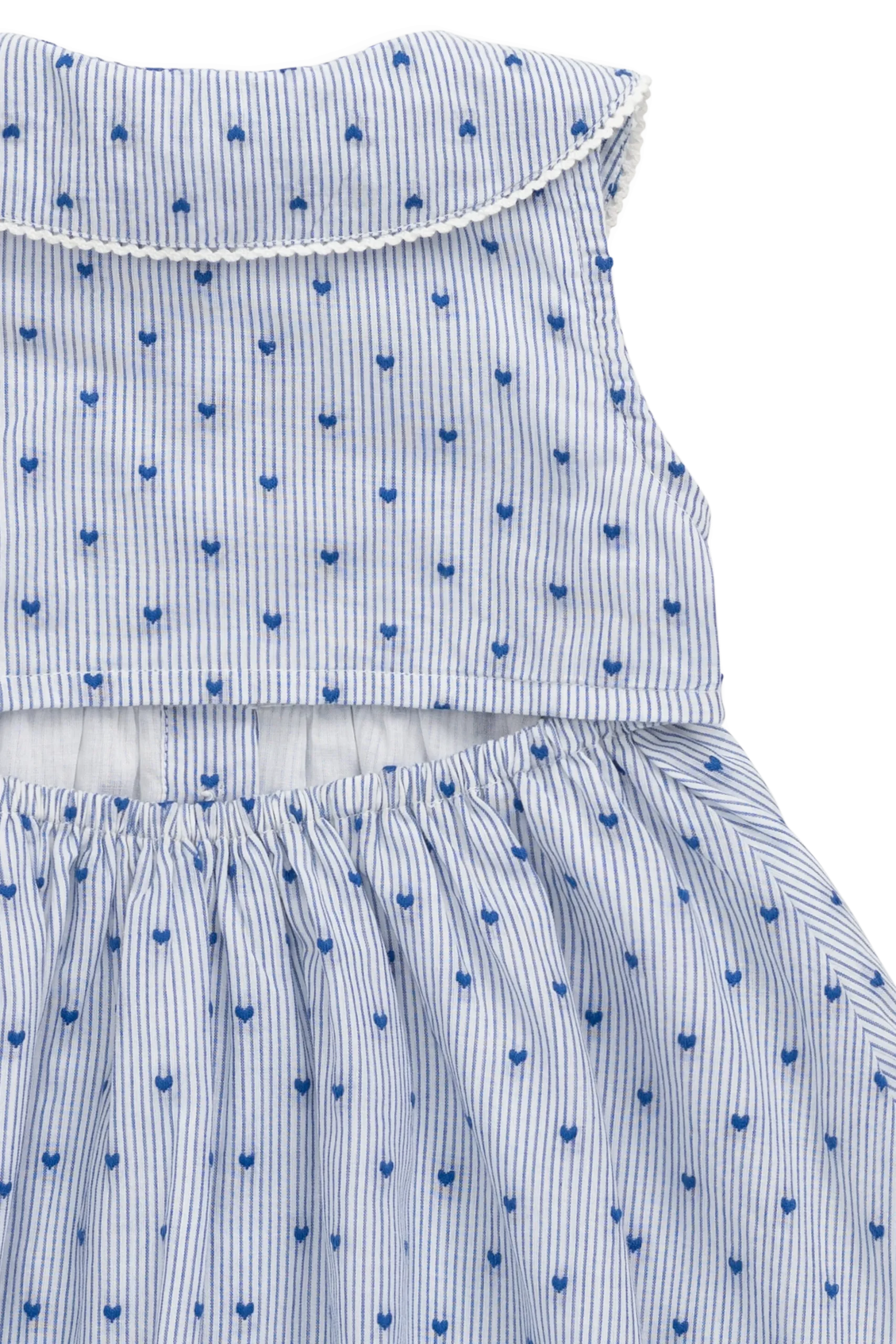 Organic Cotton Wisteria Dress - Mon Amour Stripe Indigo