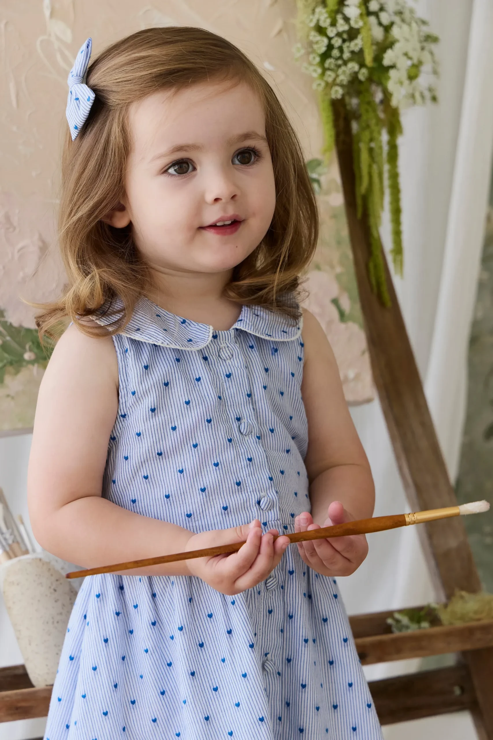 Organic Cotton Wisteria Dress - Mon Amour Stripe Indigo