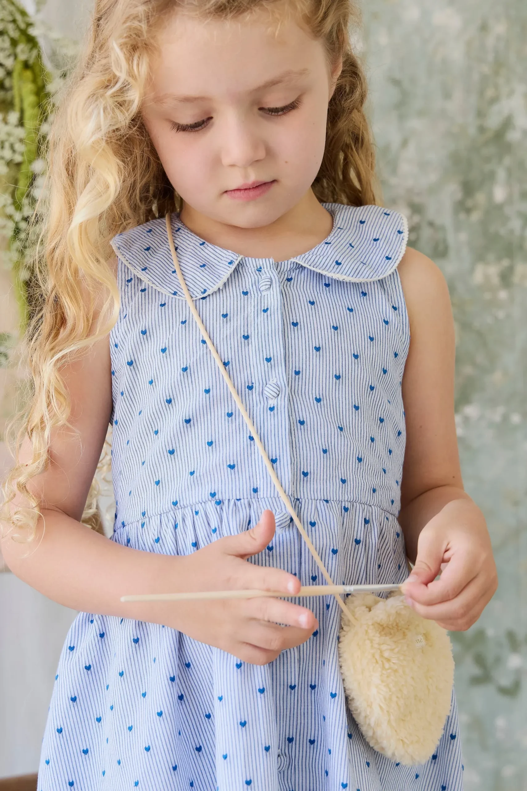 Organic Cotton Wisteria Dress - Mon Amour Stripe Indigo