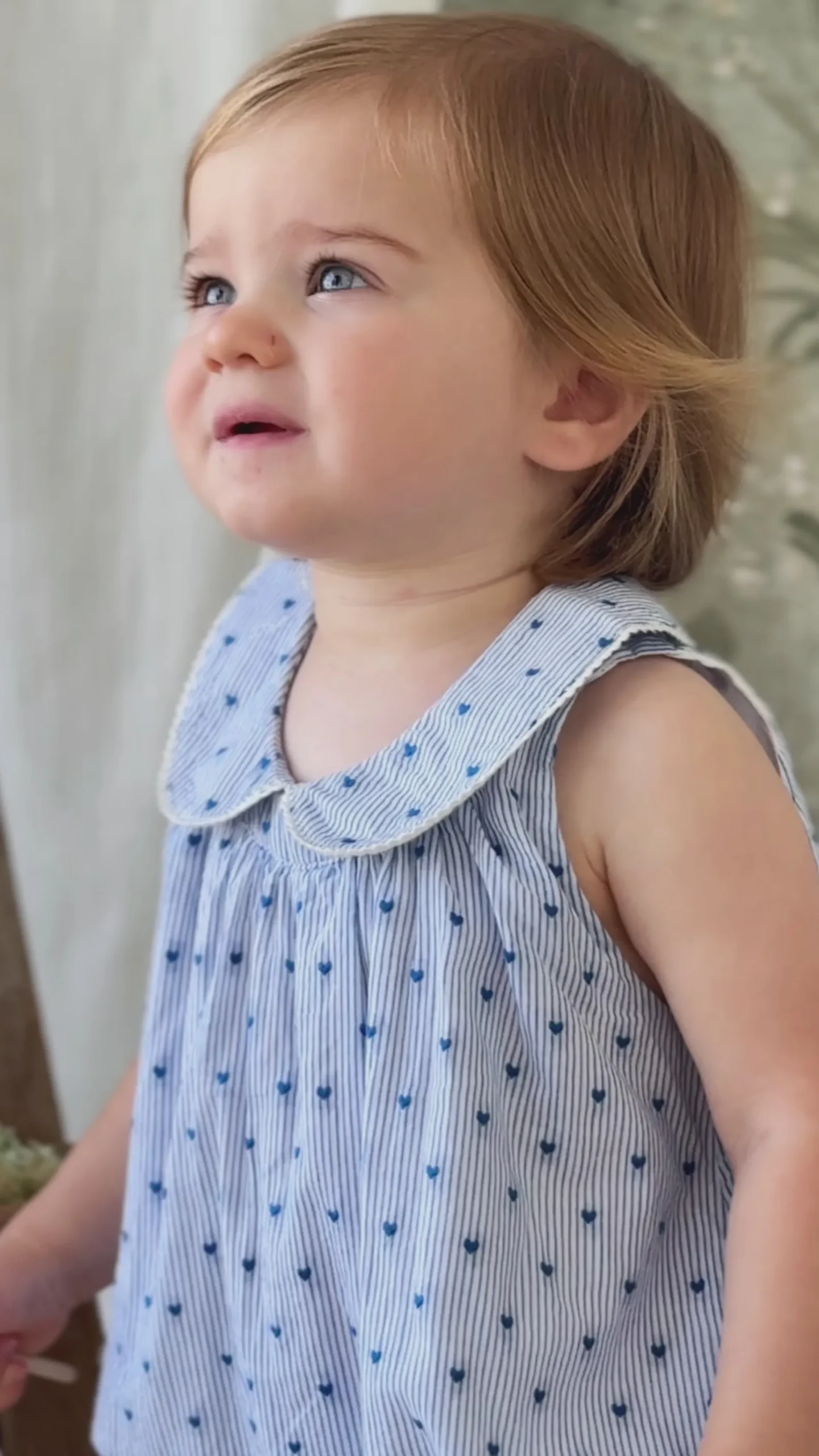 Organic Cotton Wisteria Playsuit - Mon Amour Stripe Indigo
