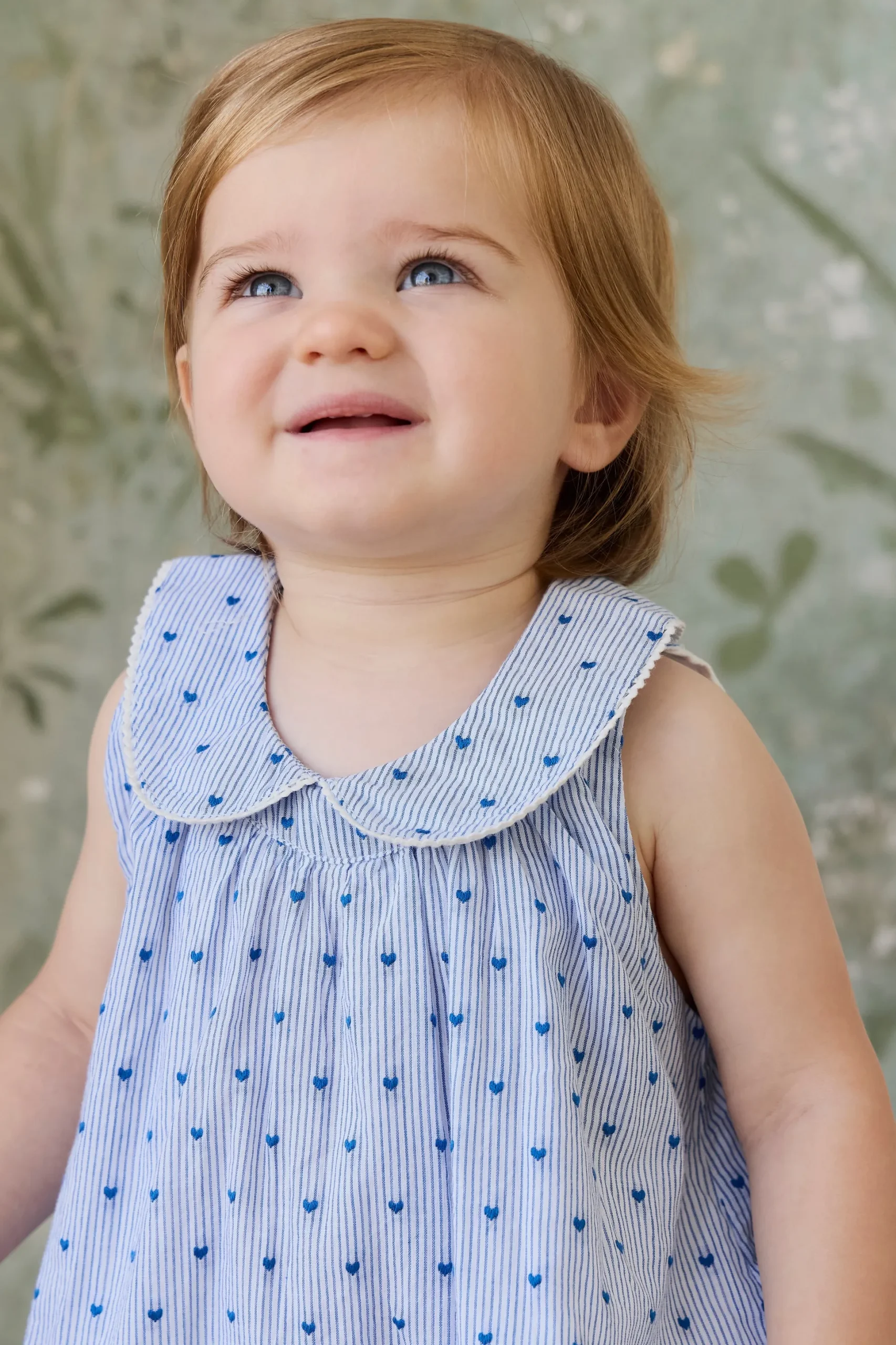 Organic Cotton Wisteria Playsuit - Mon Amour Stripe Indigo
