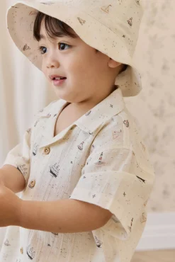 Organic Cotton Woven Bucket Hat-Sailing Day