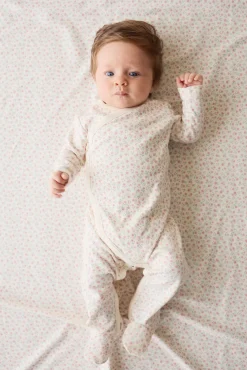 Organic Cotton Wrap Onepiece - Posy Garden Pink
