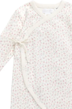 Organic Cotton Wrap Onepiece - Posy Garden Pink