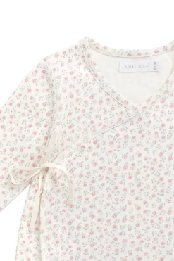 Organic Cotton Wrap Top - Posy Garden Pink
