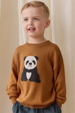 Panda Knit Jumper - Suede