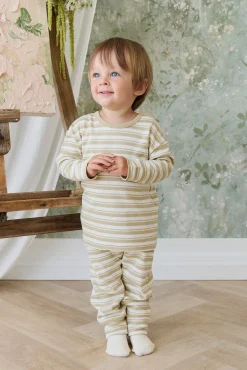 Pima Cotton Wesley Pant - Double Stripe Hay/Cloud