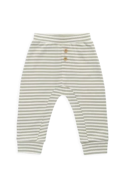 Pima Cotton Wesley Pant - Narrow Stripe Lichen / Cloud