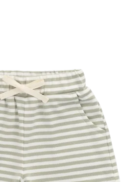 Pima Cotton Wesley Short - Narrow Stripe Lichen / Cloud
