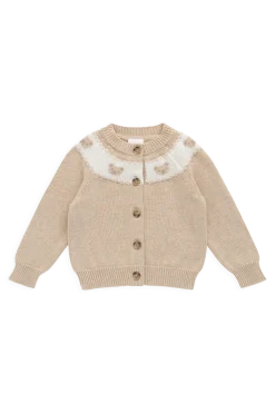 Riley Cardigan - Riley Jacquard - Wheaten Marle