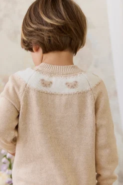 Riley Cardigan - Riley Jacquard - Wheaten Marle
