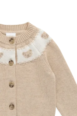Riley Cardigan - Riley Jacquard - Wheaten Marle