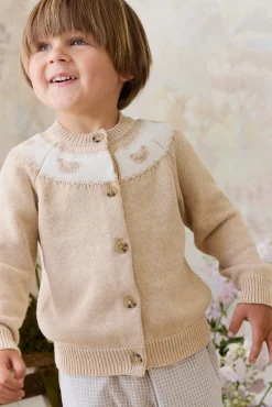 Riley Cardigan - Riley Jacquard - Wheaten Marle