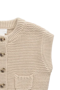 Rome Knit Vest - Oat Marle