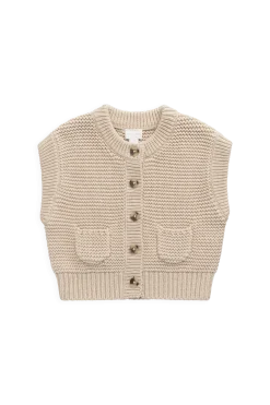 Rome Knit Vest - Oat Marle