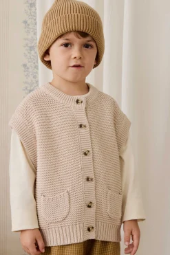 Rome Knit Vest - Oat Marle