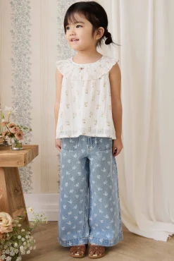 Theodora Pant - Tully Floral Denim